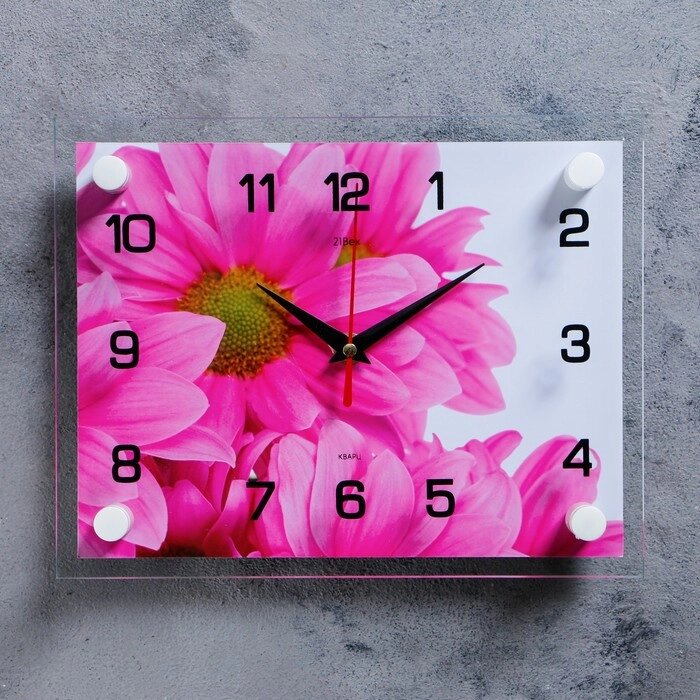 Часы настенные: Цветы, бесшумные, 20 х 26 см от компании Интернет - магазин Flap - фото 1