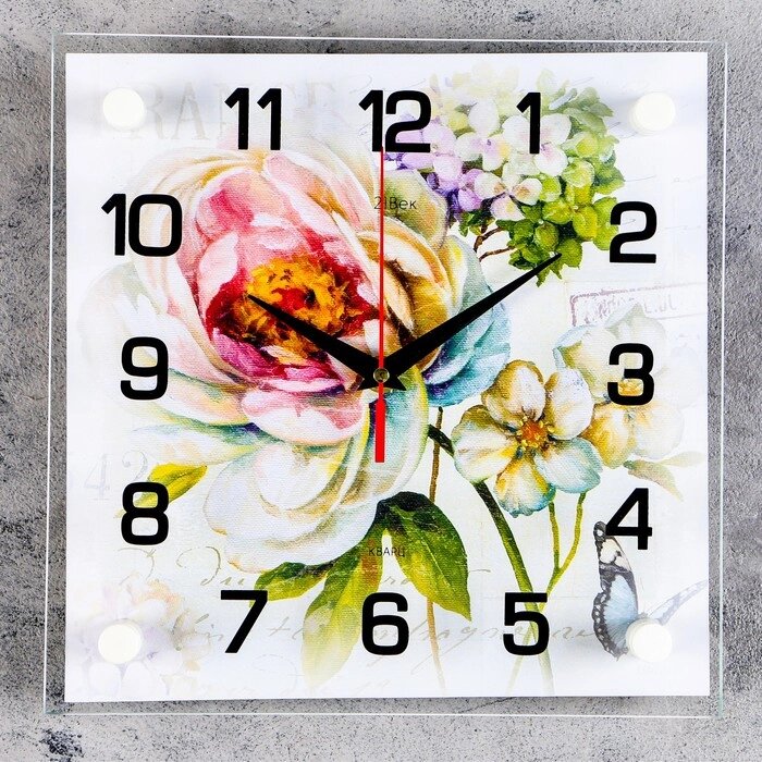 Часы настенные: Цветы,  бесшумные, 25 х 25 см от компании Интернет - магазин Flap - фото 1
