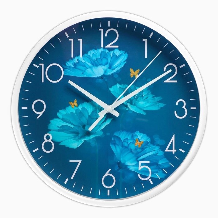 Часы настенные "Цветы", d-25 см, плавный ход от компании Интернет - магазин Flap - фото 1