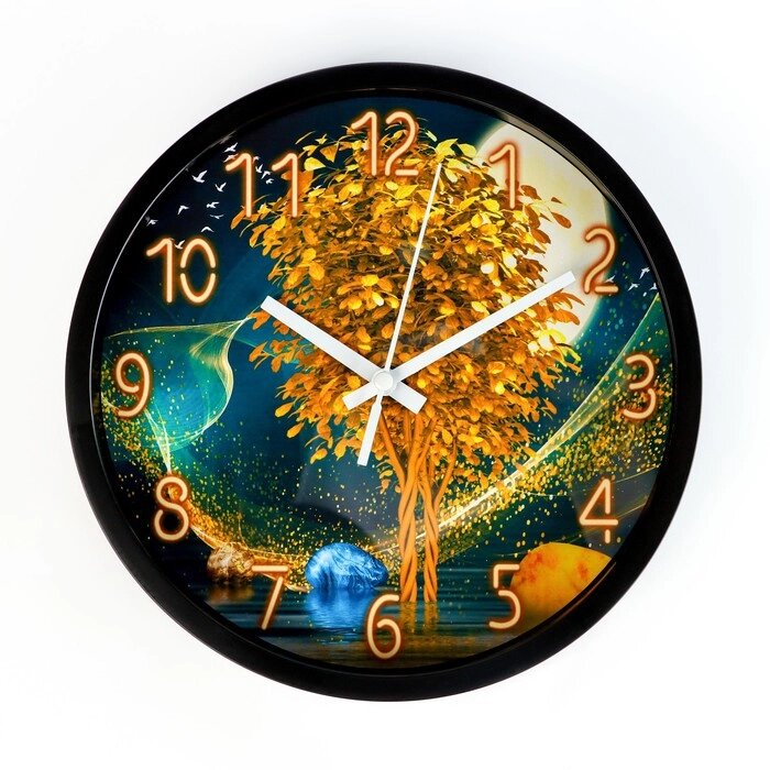 Часы настенные "Деревья", d-20 см, плавный ход от компании Интернет - магазин Flap - фото 1