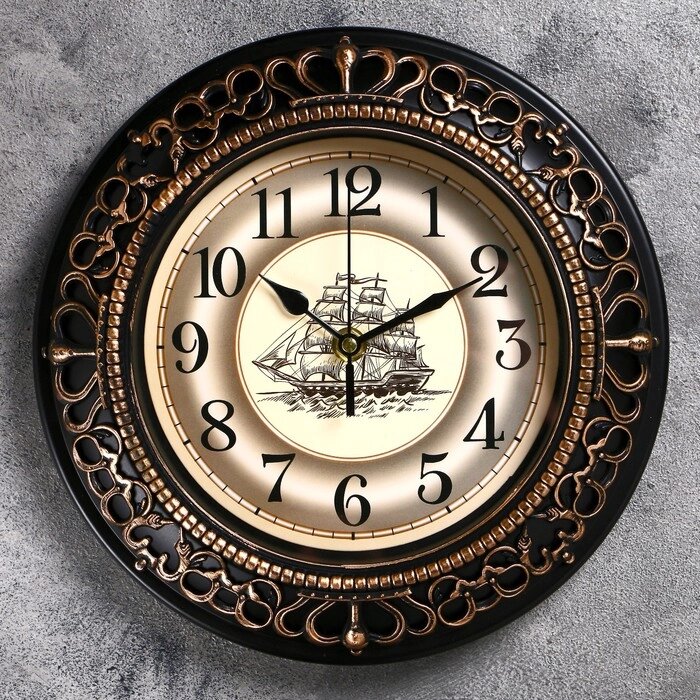 Часы настенные "Фрегат", d-25 см, плавный ход от компании Интернет - магазин Flap - фото 1