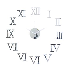 Часы настенные интерьерные, 3d "Аннита", дискретный ход, наклейка, d-50 см