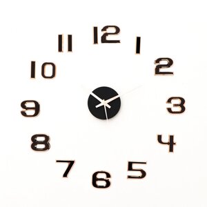 Часы настенные интерьерные, 3d "Данбери", бесшумные, наклейка, большие, d-50 см