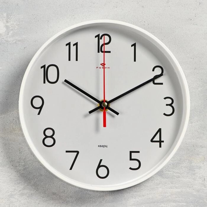Часы настенные, интерьерные, бесшумные, d-19.5 см, белые от компании Интернет - магазин Flap - фото 1