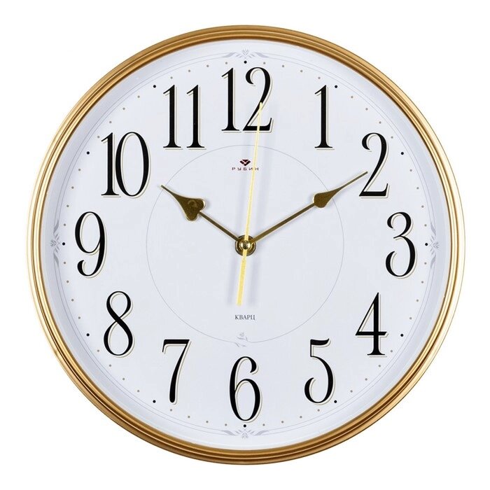 Часы настенные, интерьерные, d-29 см, корпус золотой от компании Интернет - магазин Flap - фото 1