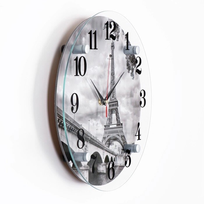 Часы настенные, интерьерные "Эйфелева Башня", d-30 см, бесшумные от компании Интернет - магазин Flap - фото 1