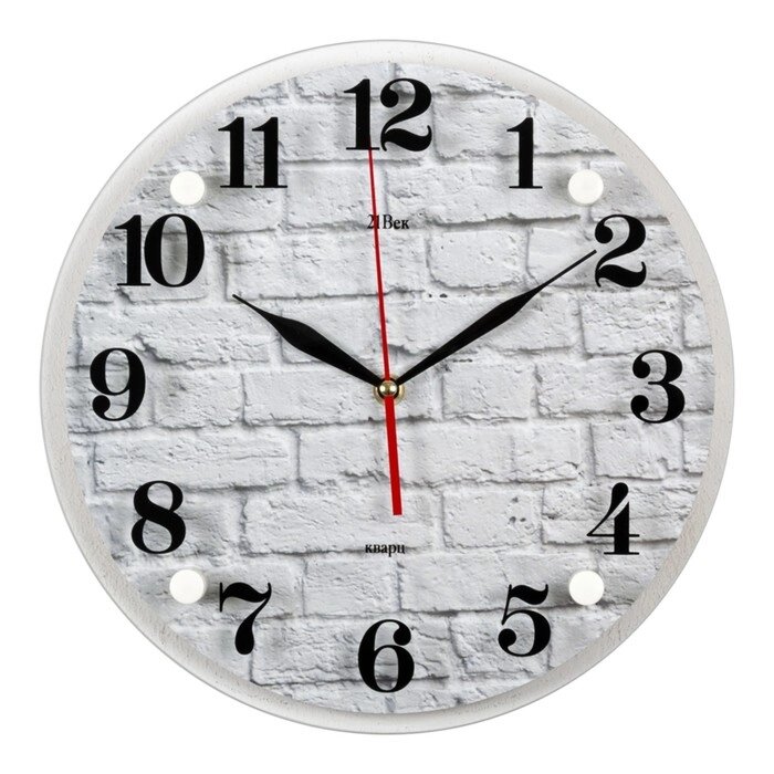 Часы настенные, интерьерные "Кирпичи", d-30 см, бесшумные от компании Интернет - магазин Flap - фото 1