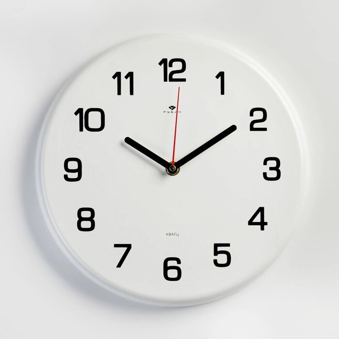 Часы настенные, интерьерные "Классика", d-27 см, бесшумные, белые от компании Интернет - магазин Flap - фото 1
