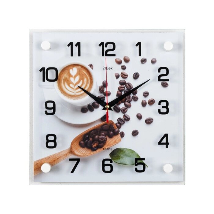 Часы настенные, интерьерные: Кухня, "Кофе с любовью" 25х25 см от компании Интернет - магазин Flap - фото 1