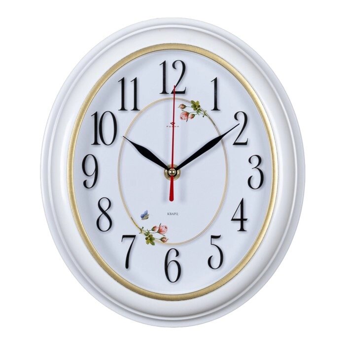 Часы настенные, интерьерные "Легкость", 22.5 х 26.5 см, корпус белый с золотом от компании Интернет - магазин Flap - фото 1