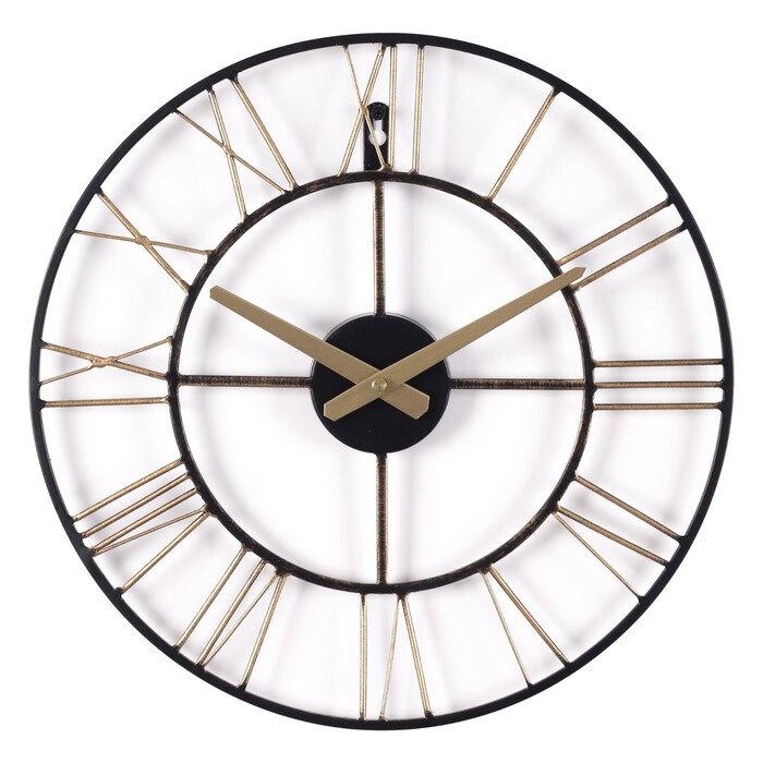 Часы настенные, интерьерные: Лофт, бесшумные, d-40 см, бронза от компании Интернет - магазин Flap - фото 1