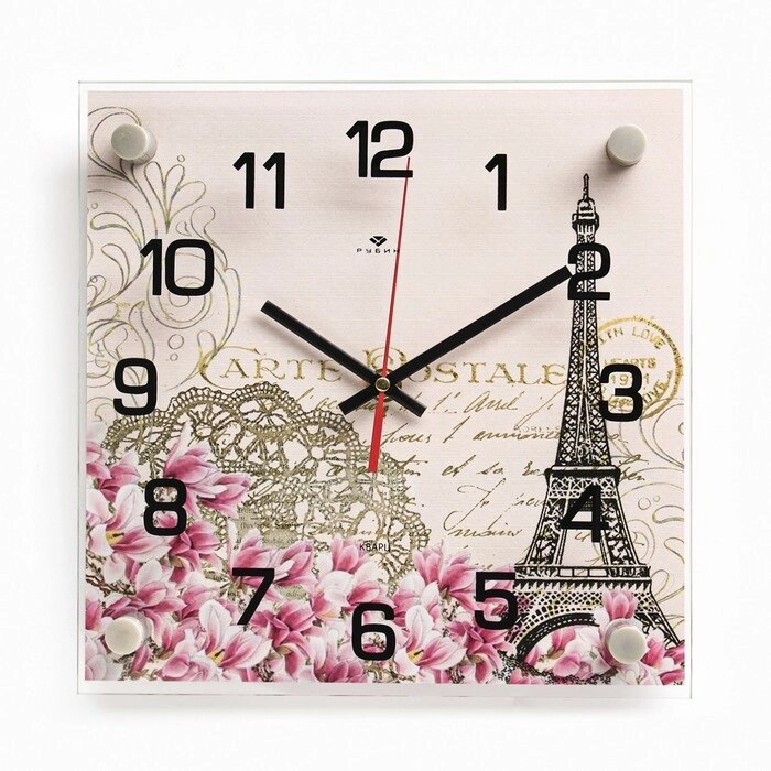 Часы настенные, интерьерные "Париж", бесшумные, 25 х 25 см от компании Интернет - магазин Flap - фото 1