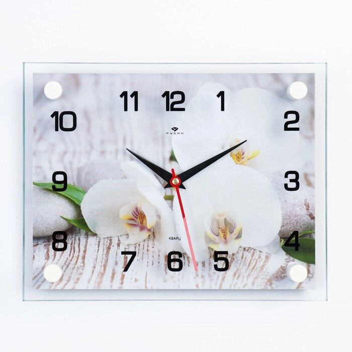 Часы настенные, интерьерные "Спа. Белые орхидеи", 20 х 26 см от компании Интернет - магазин Flap - фото 1