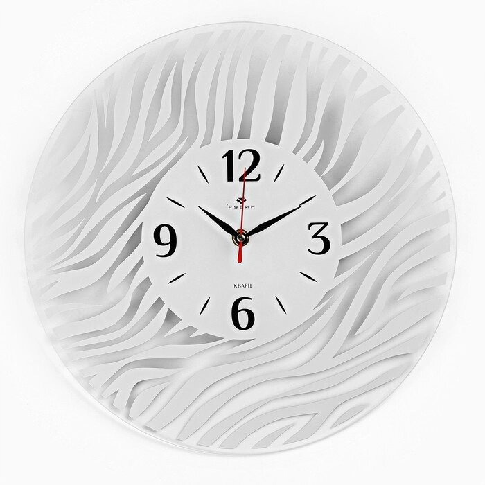 Часы настенные, интерьерные "Зебра ", бесшумные, d-34 см, белые от компании Интернет - магазин Flap - фото 1