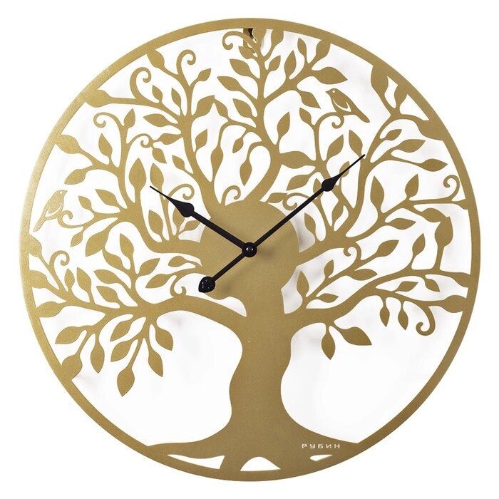 Часы настенные из металла "Дерево жизни" , d-50 см, золото от компании Интернет - магазин Flap - фото 1