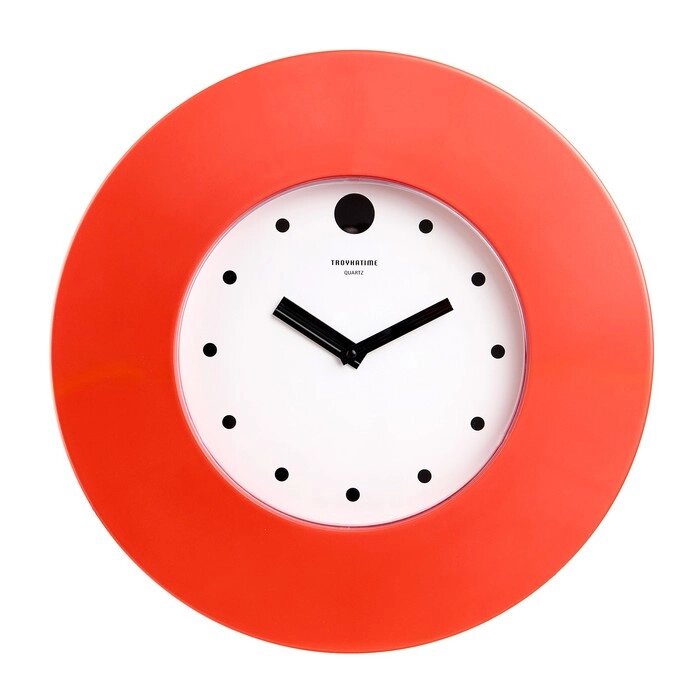 Часы настенные круглые "Классика", широкий красный обод, 37х37 см от компании Интернет - магазин Flap - фото 1