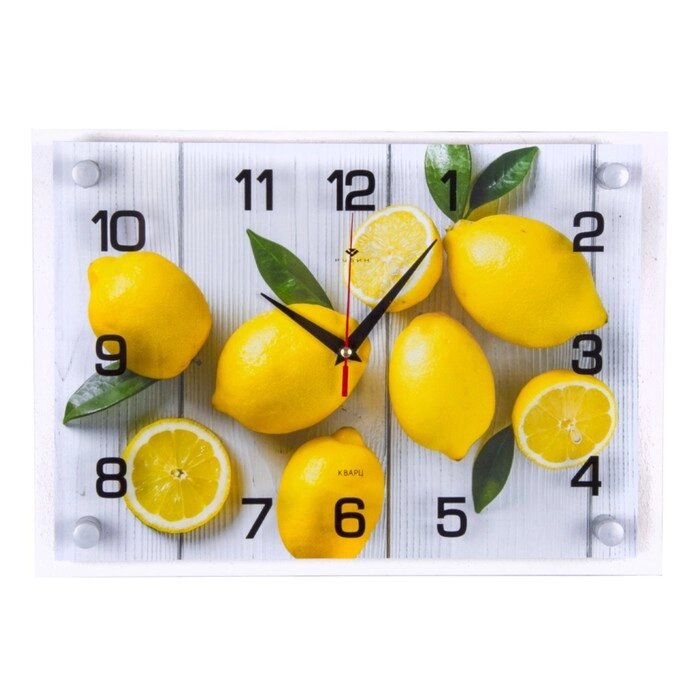 Часы настенные: Кухня, "Лимоны на столе", бесшумные, 25 x 35 см от компании Интернет - магазин Flap - фото 1