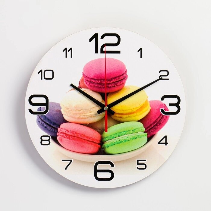 Часы настенные кухонные "Макаруны", плавный ход,  d=24 см от компании Интернет - магазин Flap - фото 1
