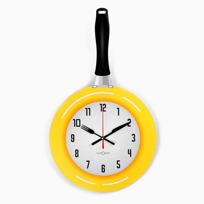 Часы настенные кухонные "Сковорода", дискретный ход, 42.5 х 25 см от компании Интернет - магазин Flap - фото 1