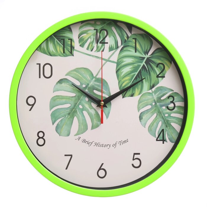 Часы настенные "Листья", d-30 см, плавный ход от компании Интернет - магазин Flap - фото 1