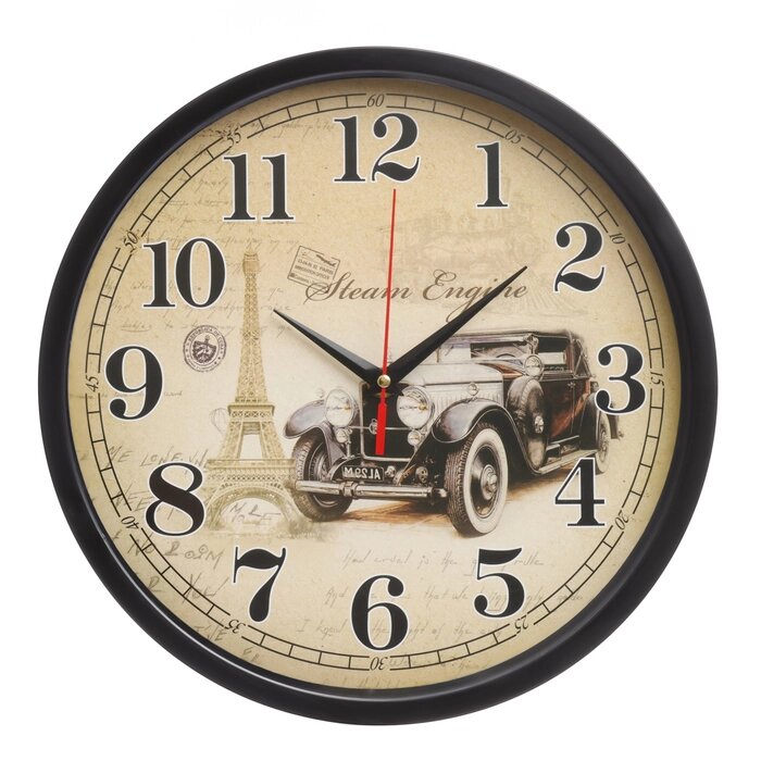 Часы настенные "Машина", d-30 см, плавный ход от компании Интернет - магазин Flap - фото 1