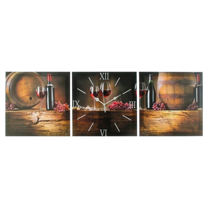 Часы настенные, модульные, серия: Интерьер, "Вино", 35х110  см от компании Интернет - магазин Flap - фото 1