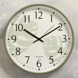 Часы настенные "Папоротник", плавный ход, d-30 см