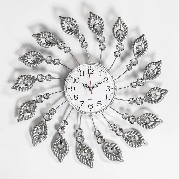 Часы настенные, серия: Ажур, "Перья", плавный ход, d-38 см, циферблат 13 см от компании Интернет - магазин Flap - фото 1
