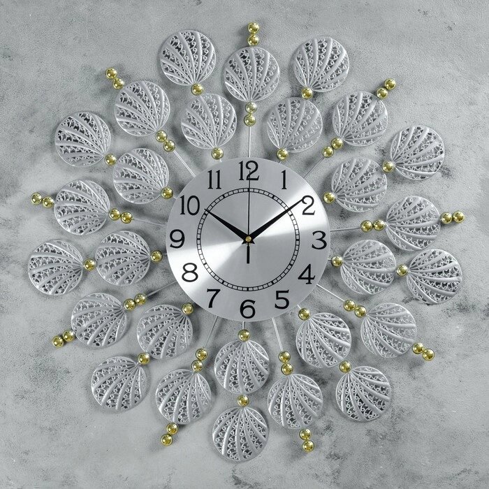 Часы настенные, серия: Ажур, "Ракушки", d-59 см, циферблат 22 см от компании Интернет - магазин Flap - фото 1