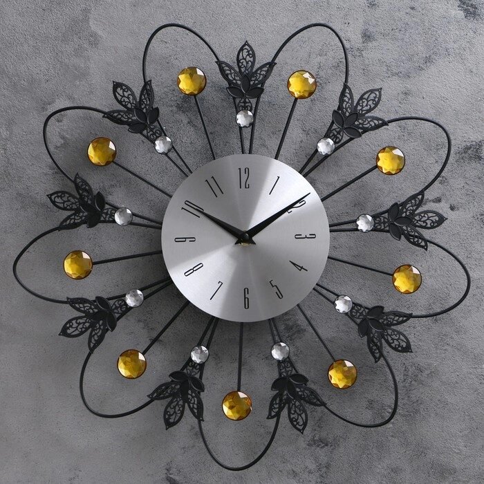 Часы настенные, серия: Ажур, "Ромашка", плавный ход, d-41,5 см, циферблат 15 см от компании Интернет - магазин Flap - фото 1