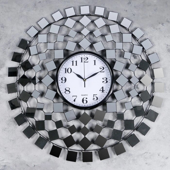 Часы настенные, серия: Ажур, "Зеркальные фигуры", d-70 см от компании Интернет - магазин Flap - фото 1