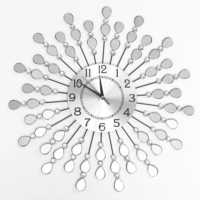 Часы настенные, серия: Ажур, "Зеркальные лепестки", плавный ход, d-59 см, циферблат 22 см от компании Интернет - магазин Flap - фото 1