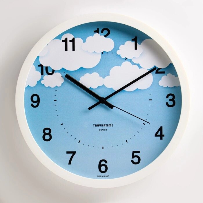 Часы настенные, серия: Детские, "Облака", плавный ход, d-30.5 см от компании Интернет - магазин Flap - фото 1