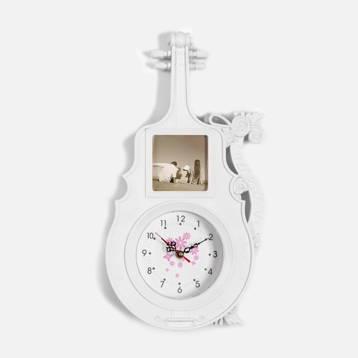 Часы настенные, серия: Фоторамки, "Гитара", дискретный ход, 34 х 47 см, циферблат 14 см от компании Интернет - магазин Flap - фото 1