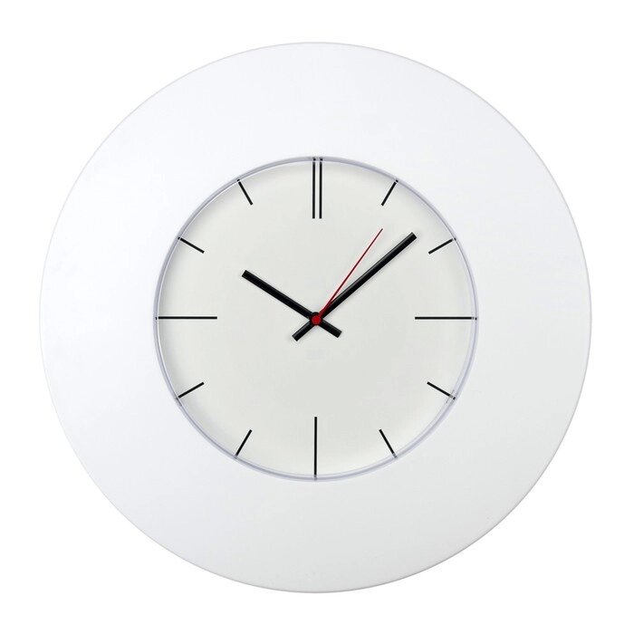 Часы настенные, серия: Интерьер, дискретный ход, d-37 см, широкий белый обод от компании Интернет - магазин Flap - фото 1