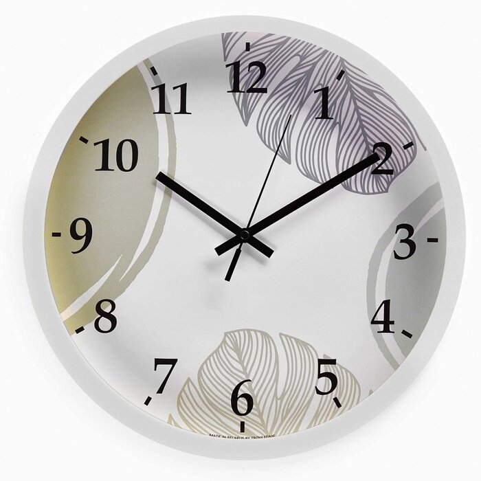 Часы настенные, серия: Интерьер, "Листья", плавный ход, d-30.5 см от компании Интернет - магазин Flap - фото 1