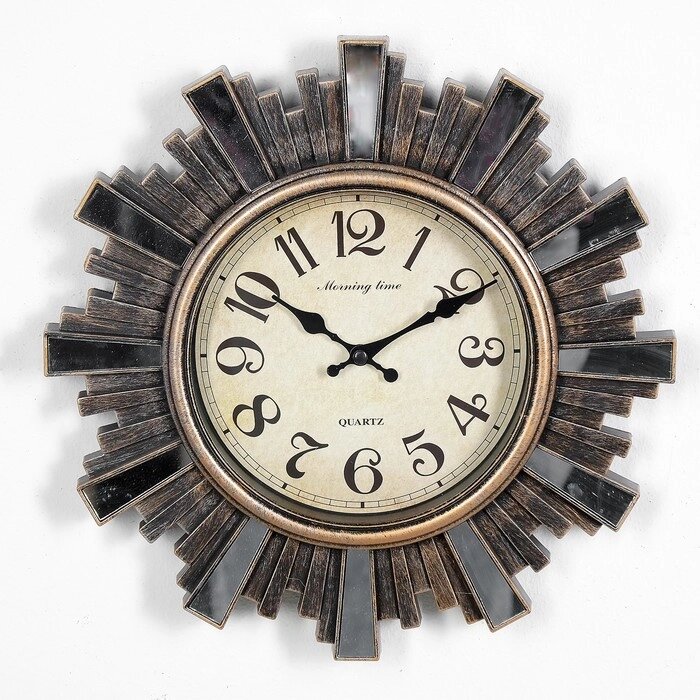 Часы настенные, серия: Интерьер, "Лучики Солнца", d-30 см, коричневые от компании Интернет - магазин Flap - фото 1