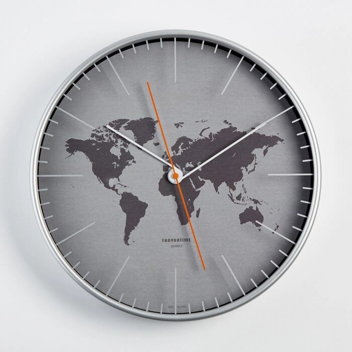 Часы настенные, серия: Интерьер "Материки", плавный ход, d=30.5 см от компании Интернет - магазин Flap - фото 1