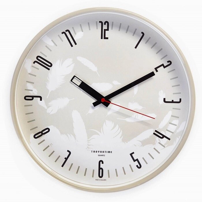 Часы настенные, серия: Интерьер, "Перья", плавный ход, d-30.5 см от компании Интернет - магазин Flap - фото 1