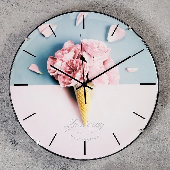 Часы настенные, серия: Интерьер, "Розовый рожок", плавный ход, d-30 см от компании Интернет - магазин Flap - фото 1