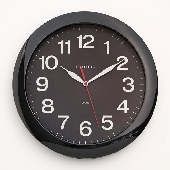 Часы настенные, серия: Классика, d=29 см, черный обод от компании Интернет - магазин Flap - фото 1