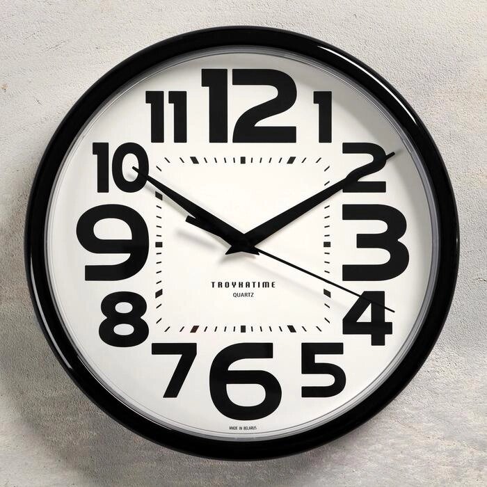 Часы настенные, серия: Классика, плавный ход, d=23 cм, черные от компании Интернет - магазин Flap - фото 1