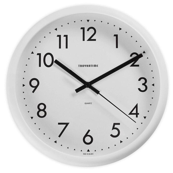 Часы настенные, серия: Классика, плавный ход, d-24.5 см, толщина 5.5 см, белые от компании Интернет - магазин Flap - фото 1