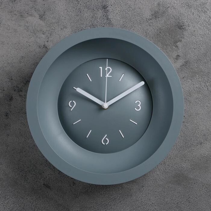 Часы настенные, серия: Классика, плавный ход, d=25.4 см, без стекла, серые от компании Интернет - магазин Flap - фото 1