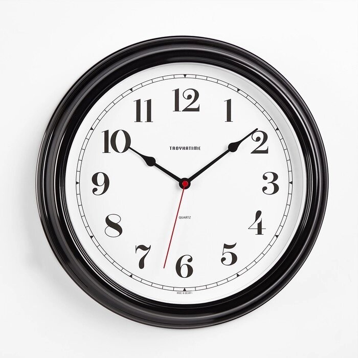 Часы настенные, серия: Классика, плавный ход, d=31 см, черные от компании Интернет - магазин Flap - фото 1