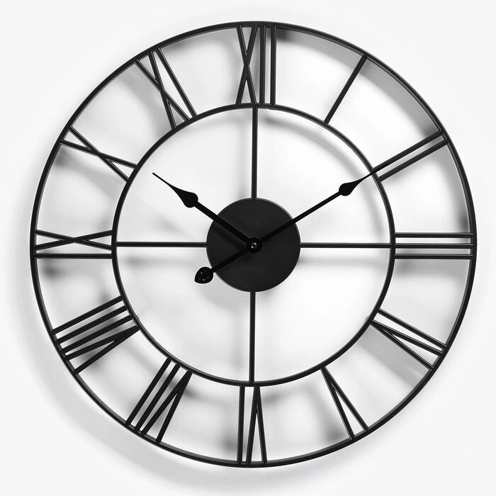 Часы настенные, серия: Лофт, плавный ход, d-45 см, черные от компании Интернет - магазин Flap - фото 1
