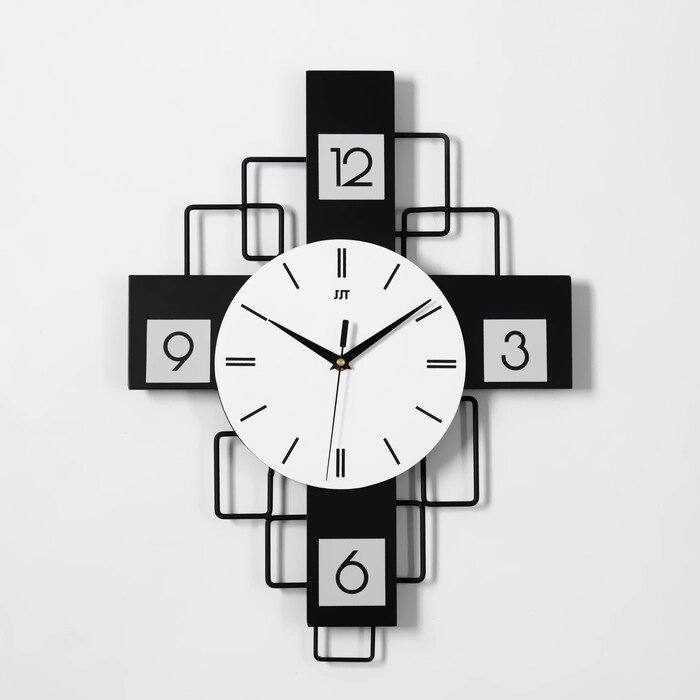 Часы настенные, серия: Лофт, "Скандинавская геометрия", дискретный ход, 49.5 х 38 см, d-21см от компании Интернет - магазин Flap - фото 1