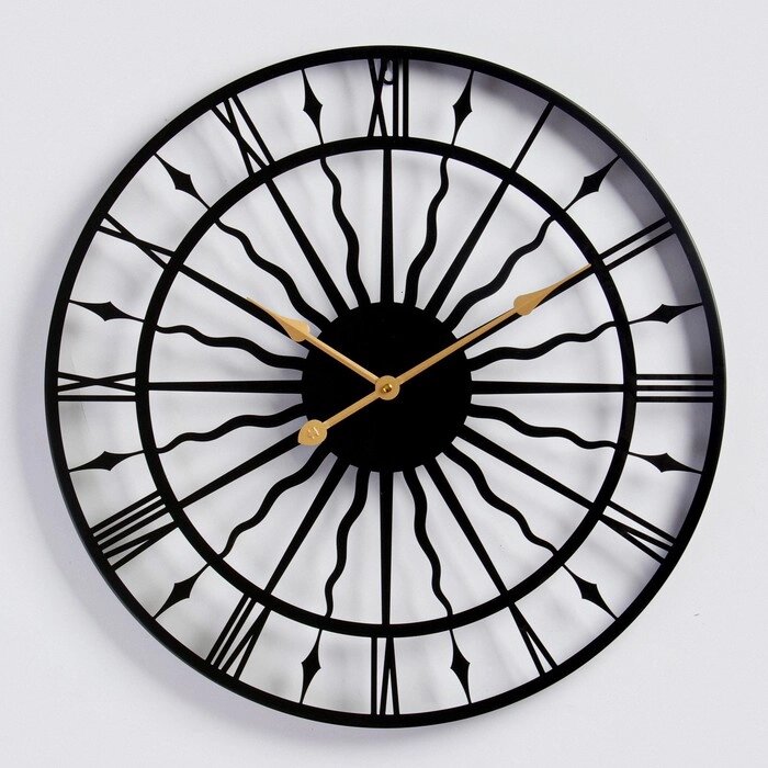 Часы настенные, серия: Лофт, "Солнце", плавный ход, d-60 см от компании Интернет - магазин Flap - фото 1