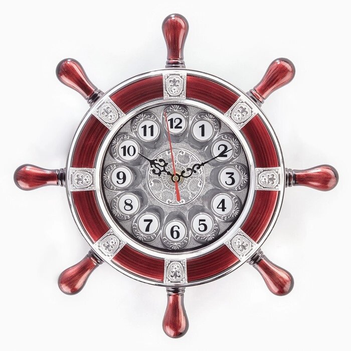 Часы настенные, серия: Море, "Штурвал" плавный ход, d-35 см,1 АА, 35 х 4 х 35 от компании Интернет - магазин Flap - фото 1