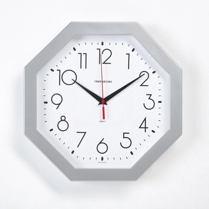 Часы настенные "Восемь граней", серебристые от компании Интернет - магазин Flap - фото 1